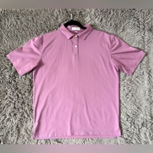 Peter Millar Summer Comfort Men’s XL Pink Blue Striped Performance Golf Polo